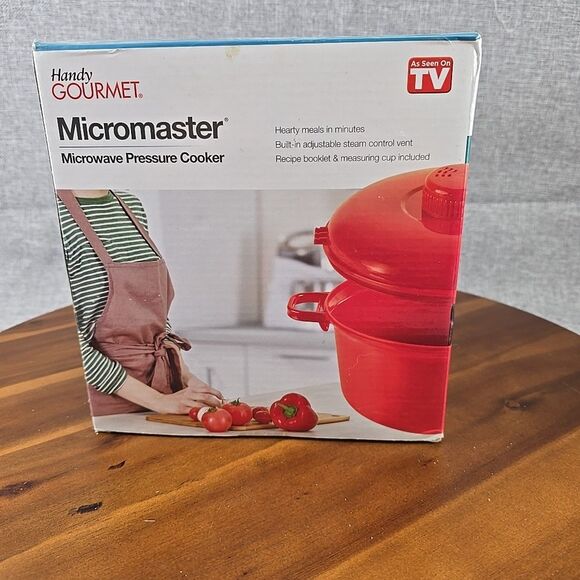 NEW Handy gourmet micro-master POP Microwave Pressure Cooker Red - Picture 7 of 10